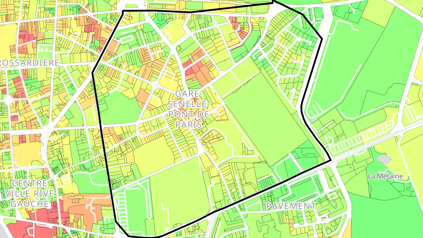 Carte des prix de l'immobilier Gare-Senelle-Pont de Paris