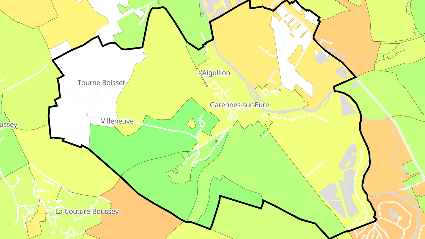 Carte des prix de l'immobilier Garennes-sur-Eure