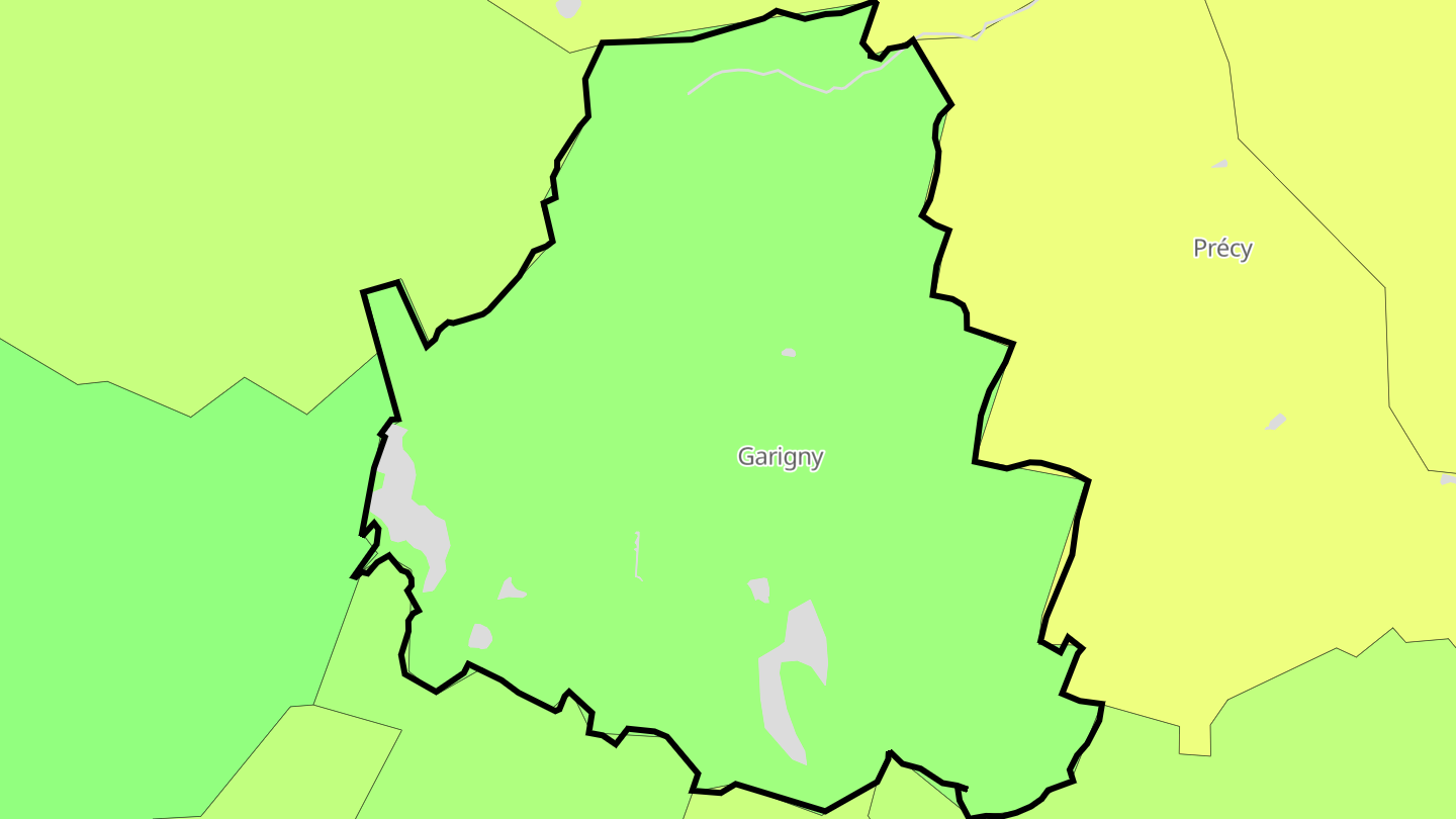 Carte des prix de l'immobilier Garigny