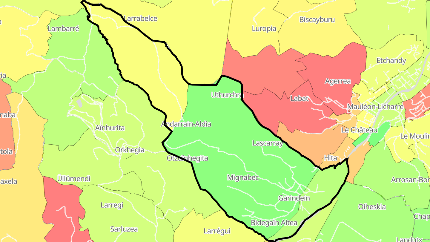Carte des prix de l'immobilier Garindein