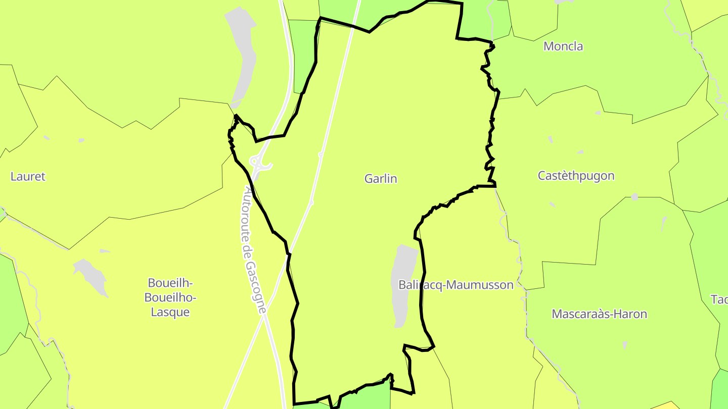 Carte des prix de l'immobilier Garlin