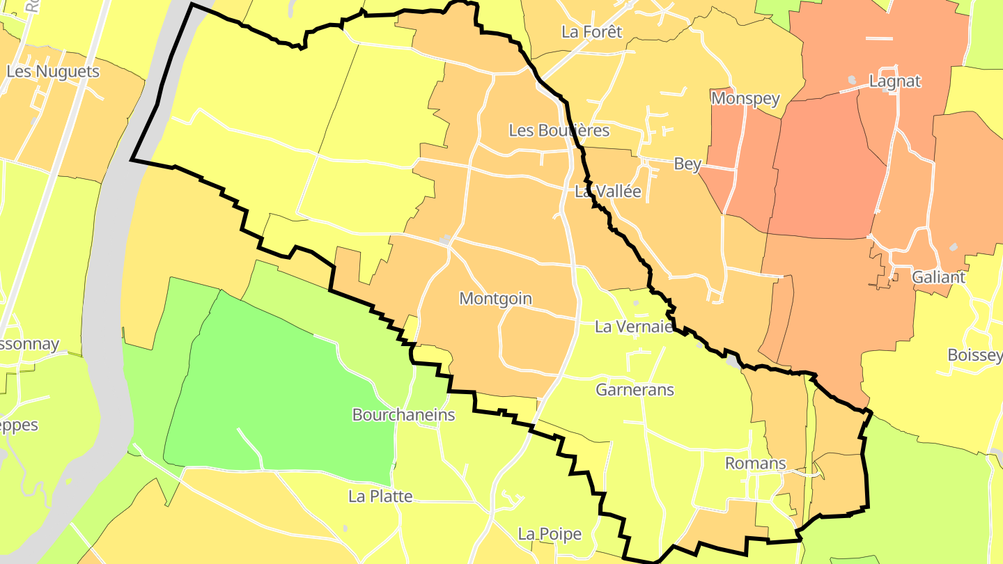 Carte des prix de l'immobilier Garnerans