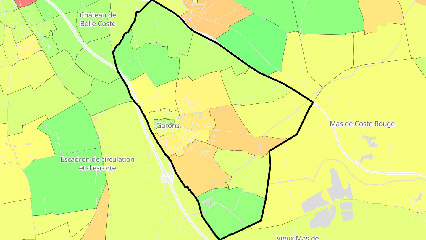 Carte des prix de l'immobilier Garons