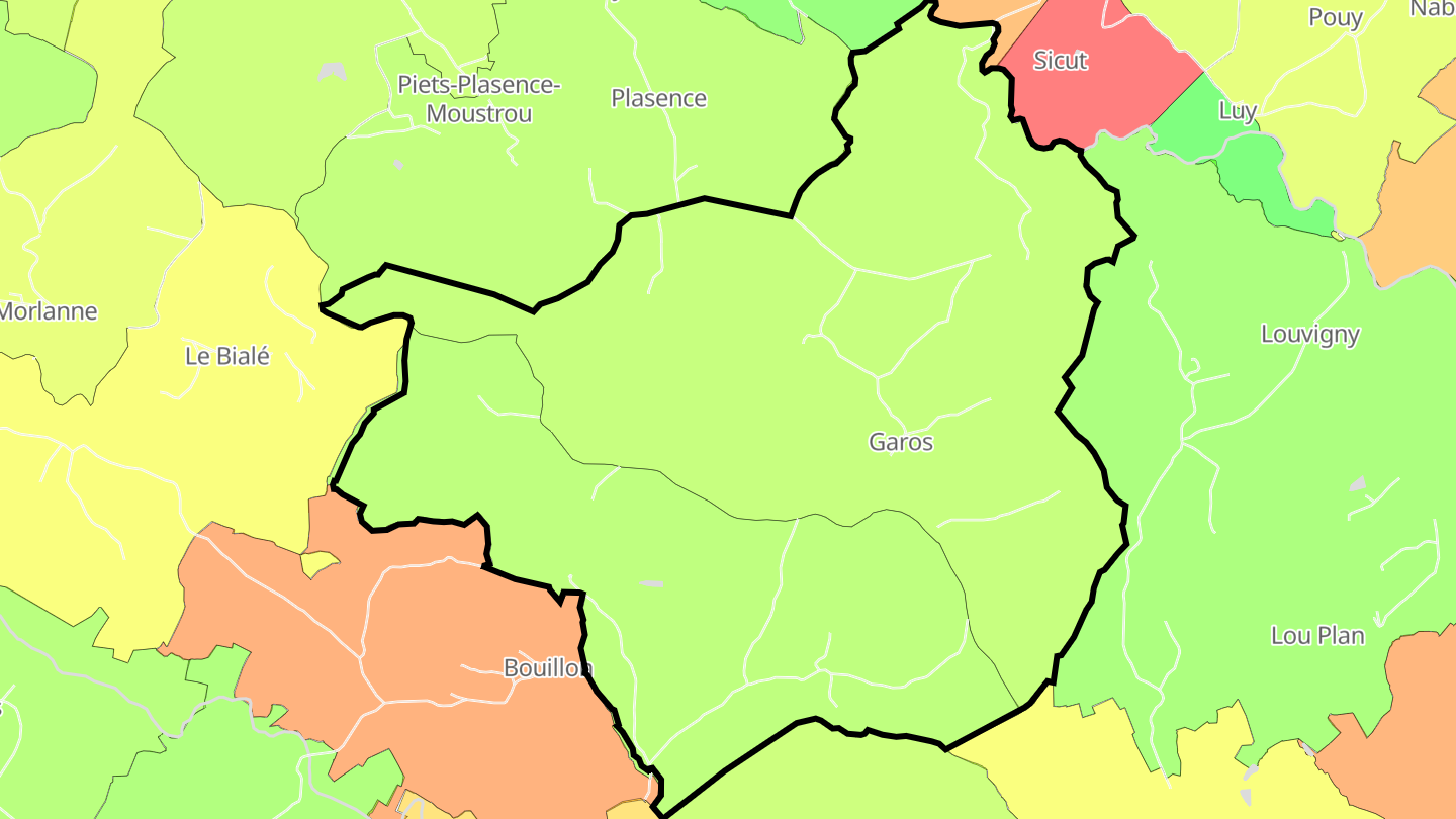 Carte des prix de l'immobilier Garos