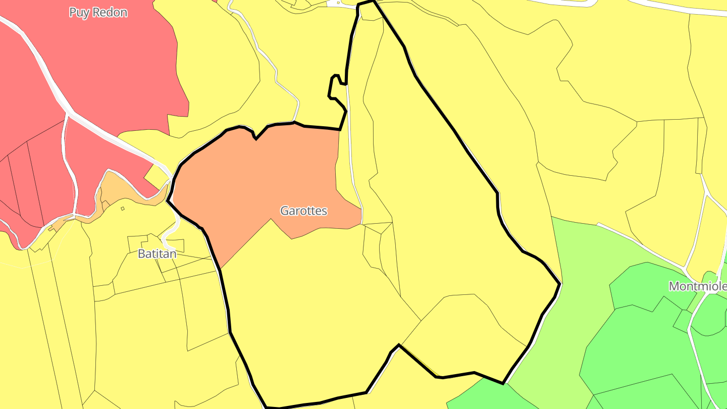 Carte des prix de l'immobilier Garottes