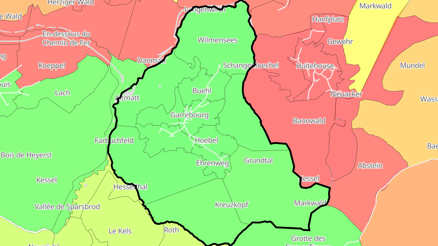Carte des prix de l'immobilier Garrebourg