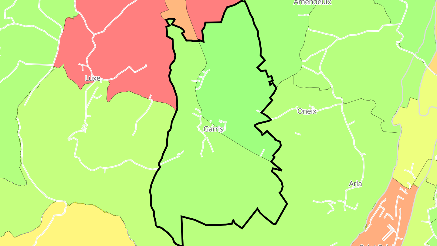 Carte des prix de l'immobilier Garris