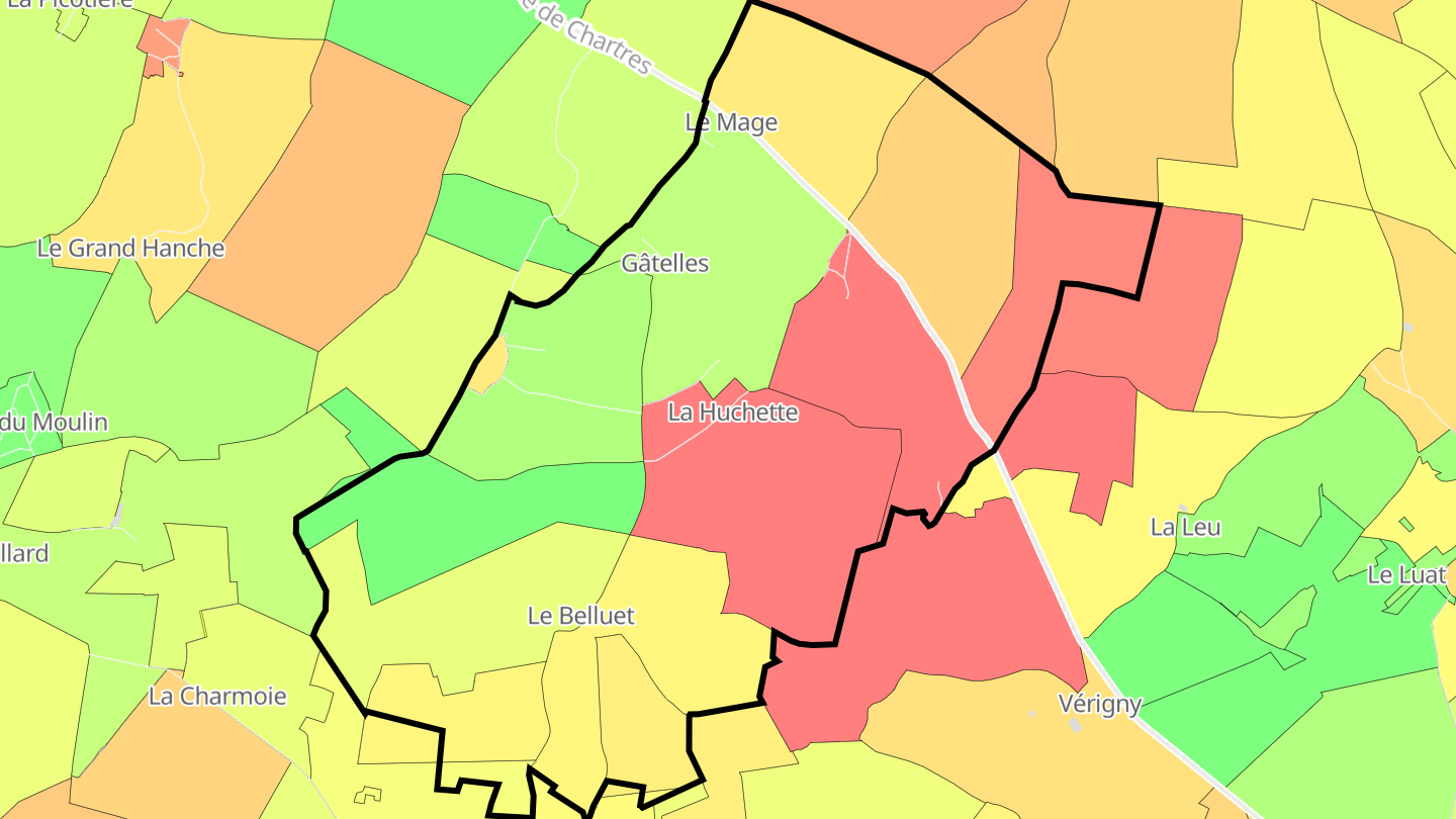 Carte des prix de l'immobilier Gâtelles