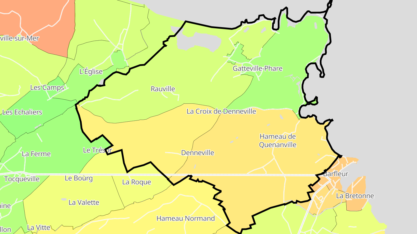 Carte des prix de l'immobilier Gatteville-le-Phare
