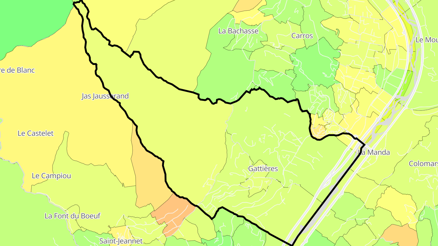 Carte des prix de l'immobilier Gattières