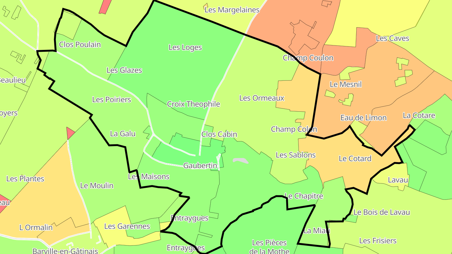 Carte des prix de l'immobilier Gaubertin