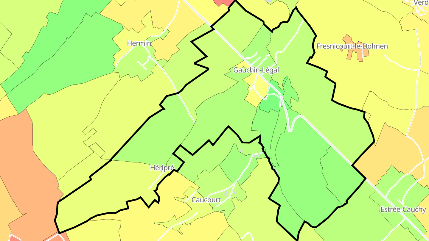 Carte des prix de l'immobilier Gauchin-Légal