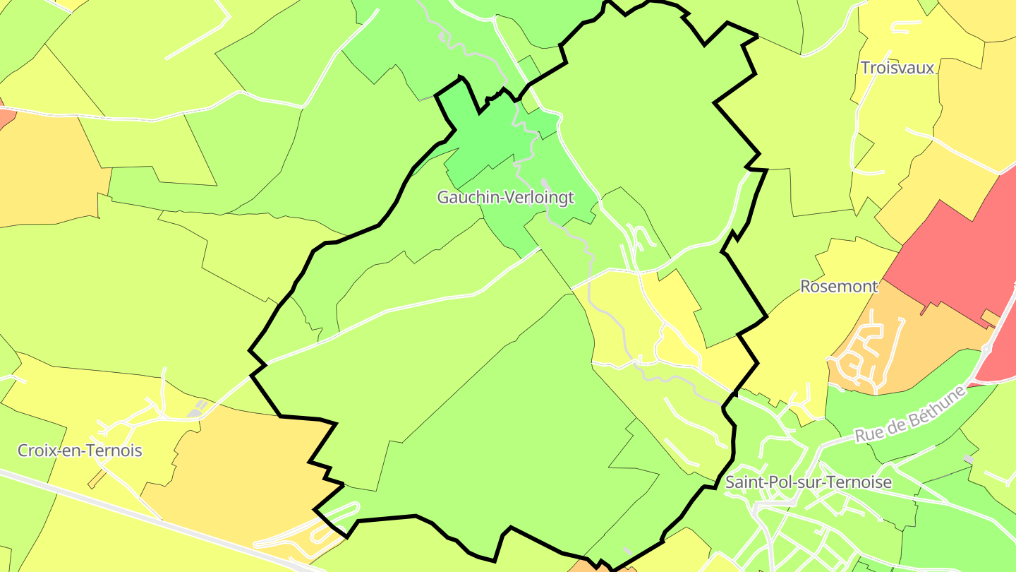Carte des prix de l'immobilier Gauchin-Verloingt