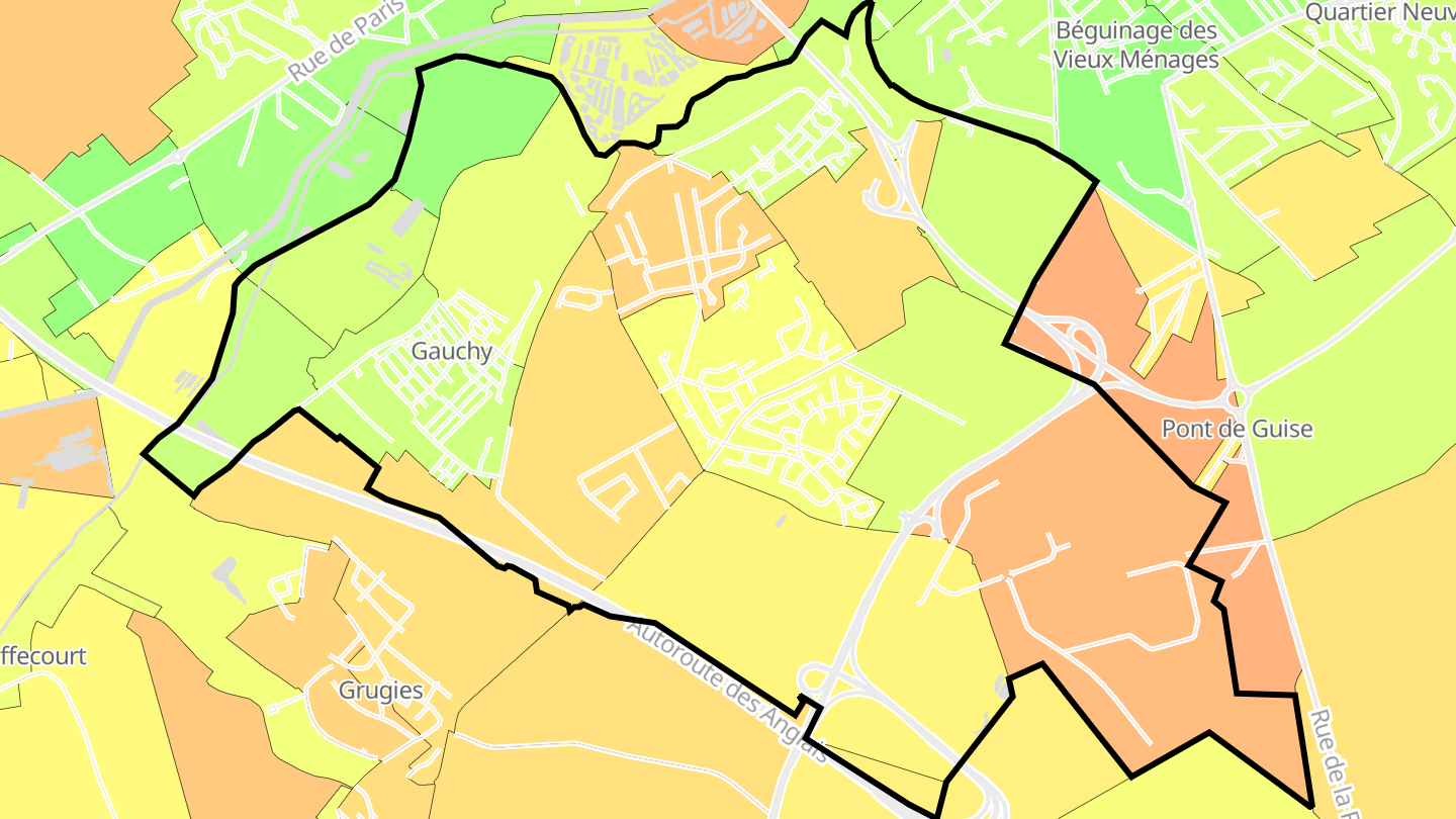 Carte des prix de l'immobilier Gauchy