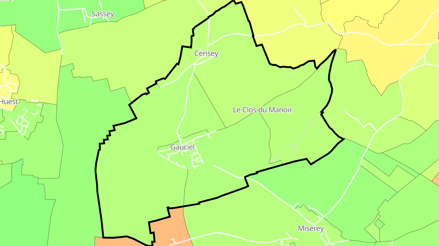 Carte des prix de l'immobilier Gauciel