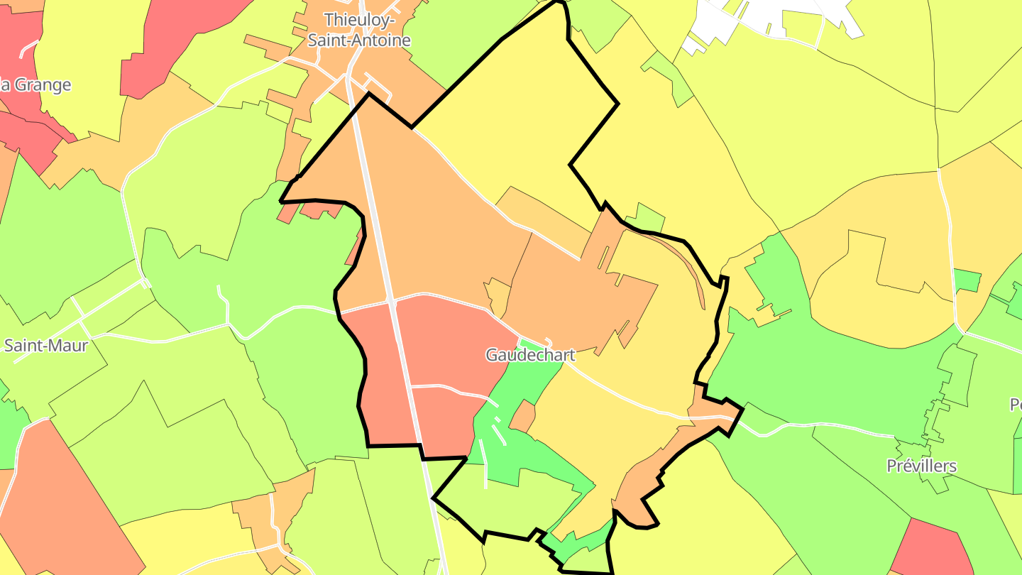 Carte des prix de l'immobilier Gaudechart
