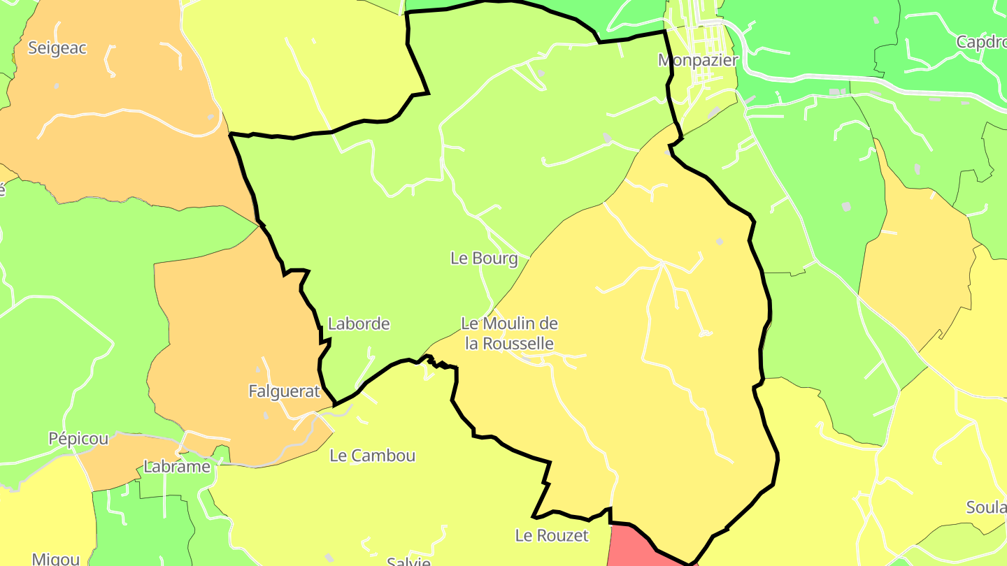 Carte des prix de l'immobilier Gaugeac