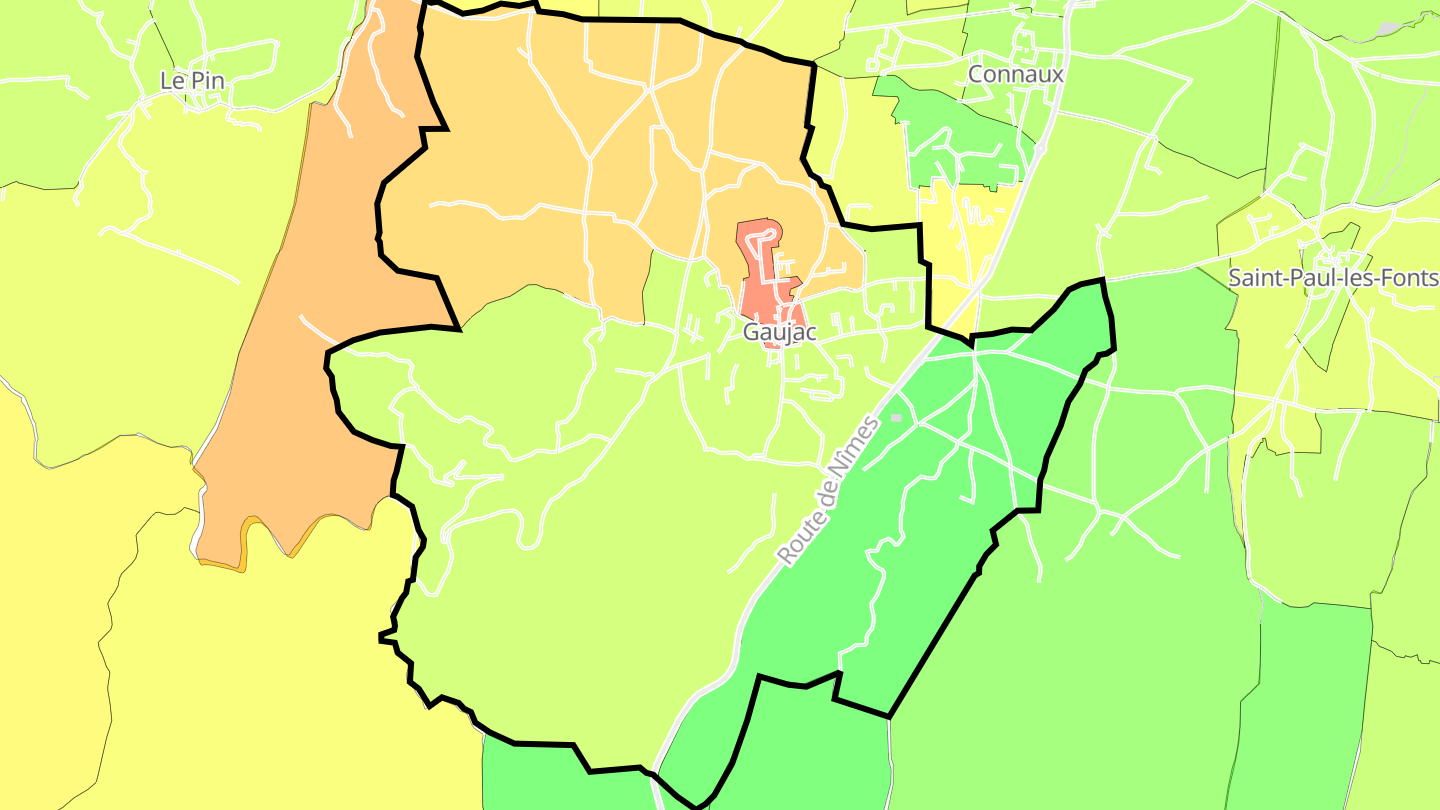 Carte des prix de l'immobilier Gaujac