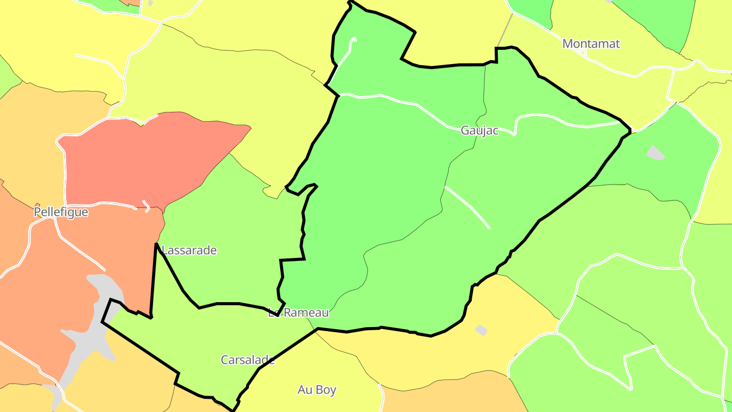 Carte des prix de l'immobilier Gaujac