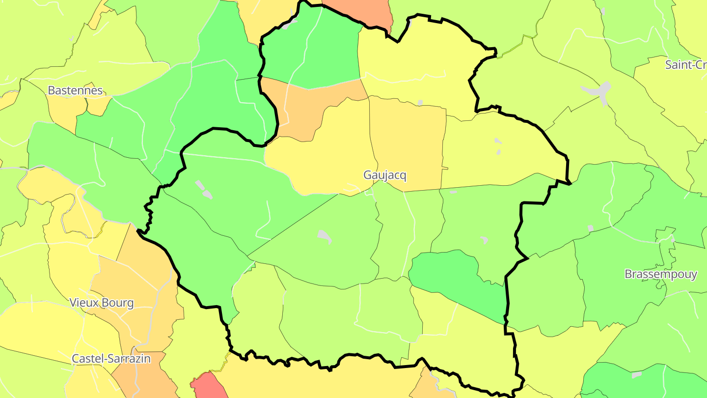 Carte des prix de l'immobilier Gaujacq