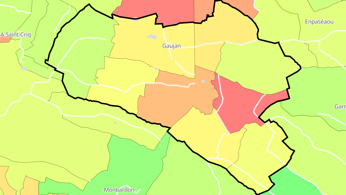 Carte des prix de l'immobilier Gaujan