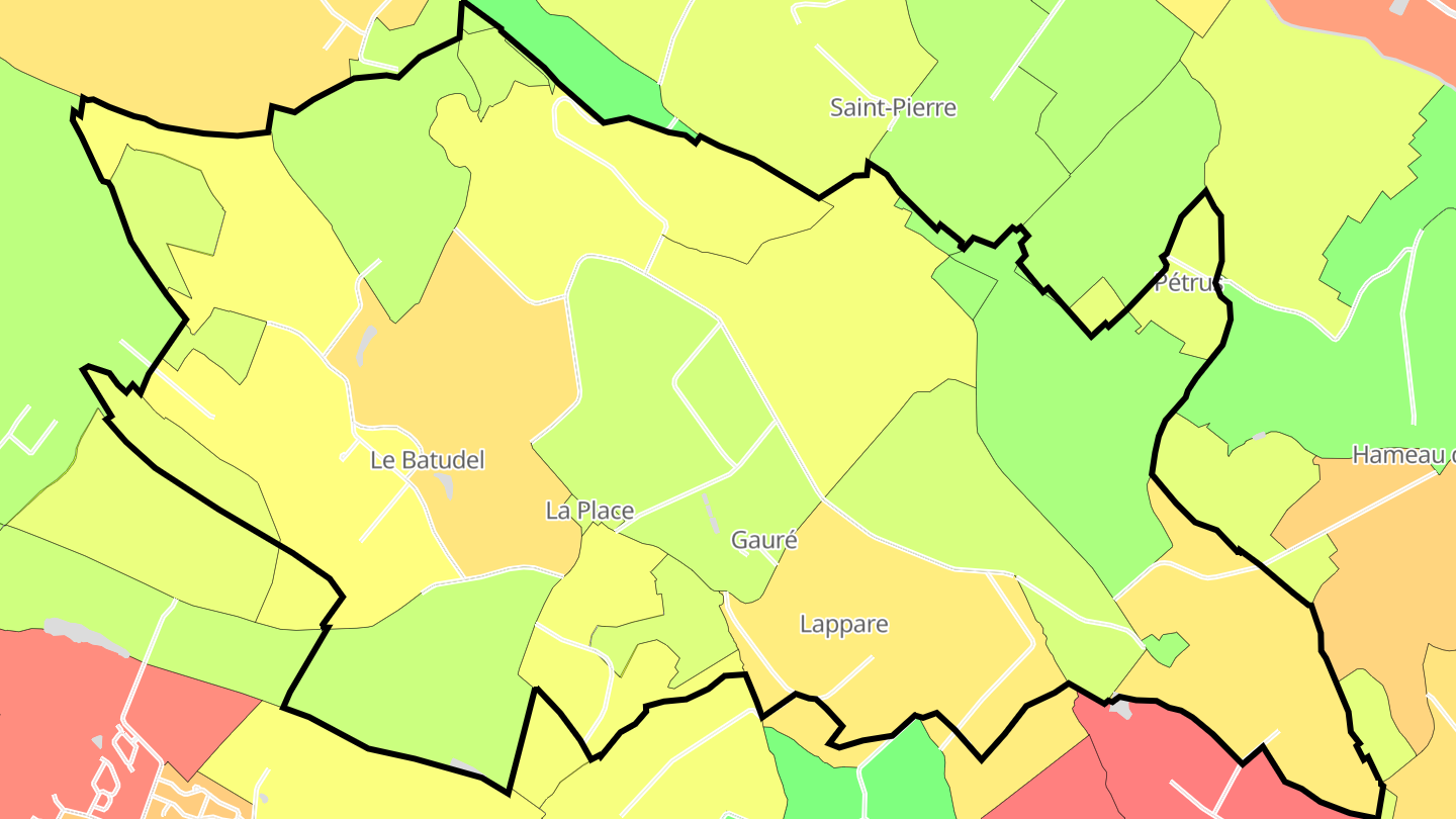 Carte des prix de l'immobilier Gauré