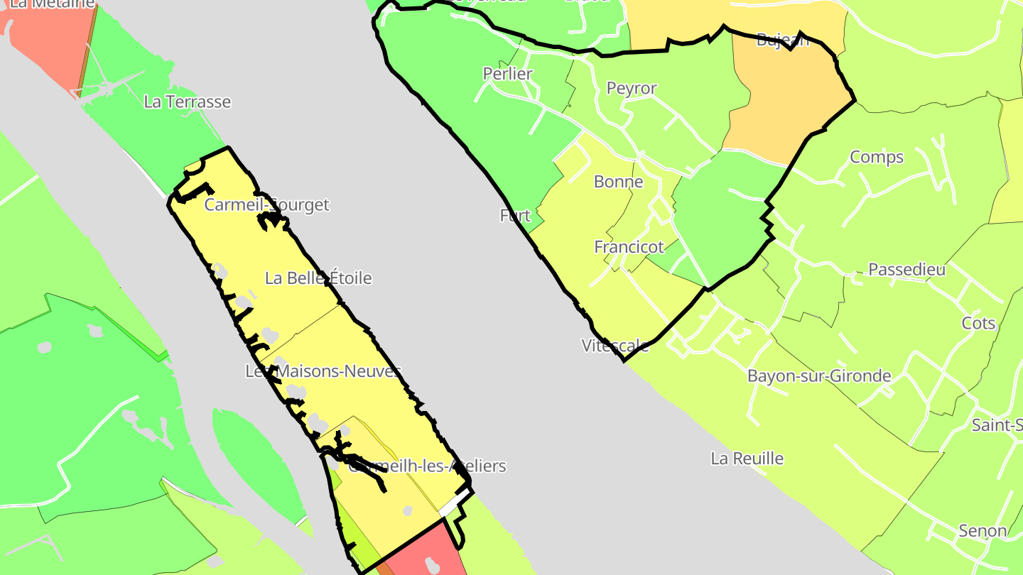 Carte des prix de l'immobilier Gauriac