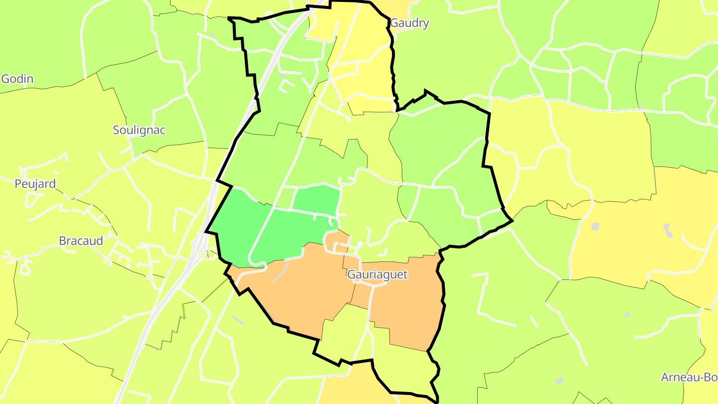 Carte des prix de l'immobilier Gauriaguet