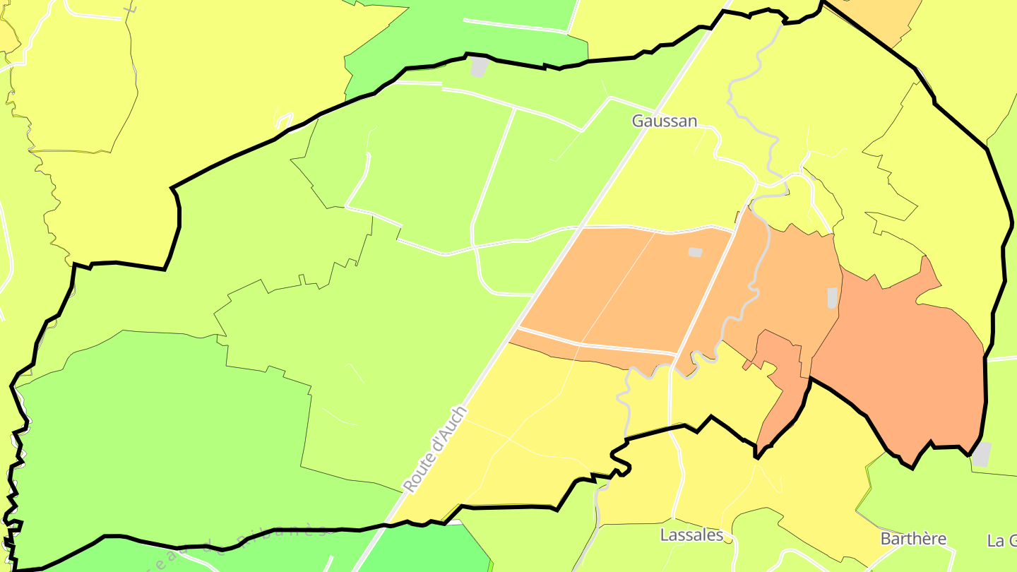 Carte des prix de l'immobilier Gaussan