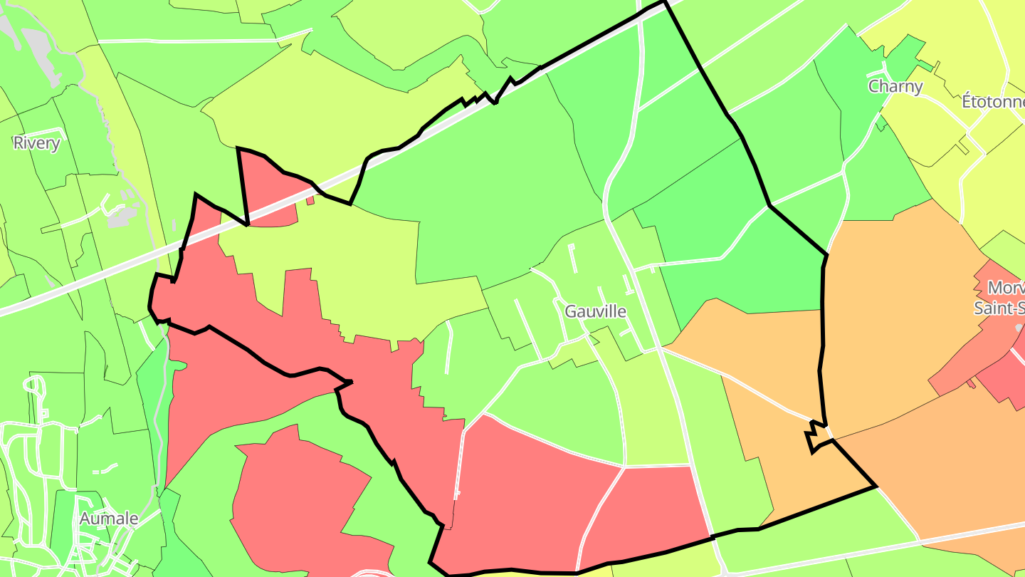 Carte des prix de l'immobilier Gauville