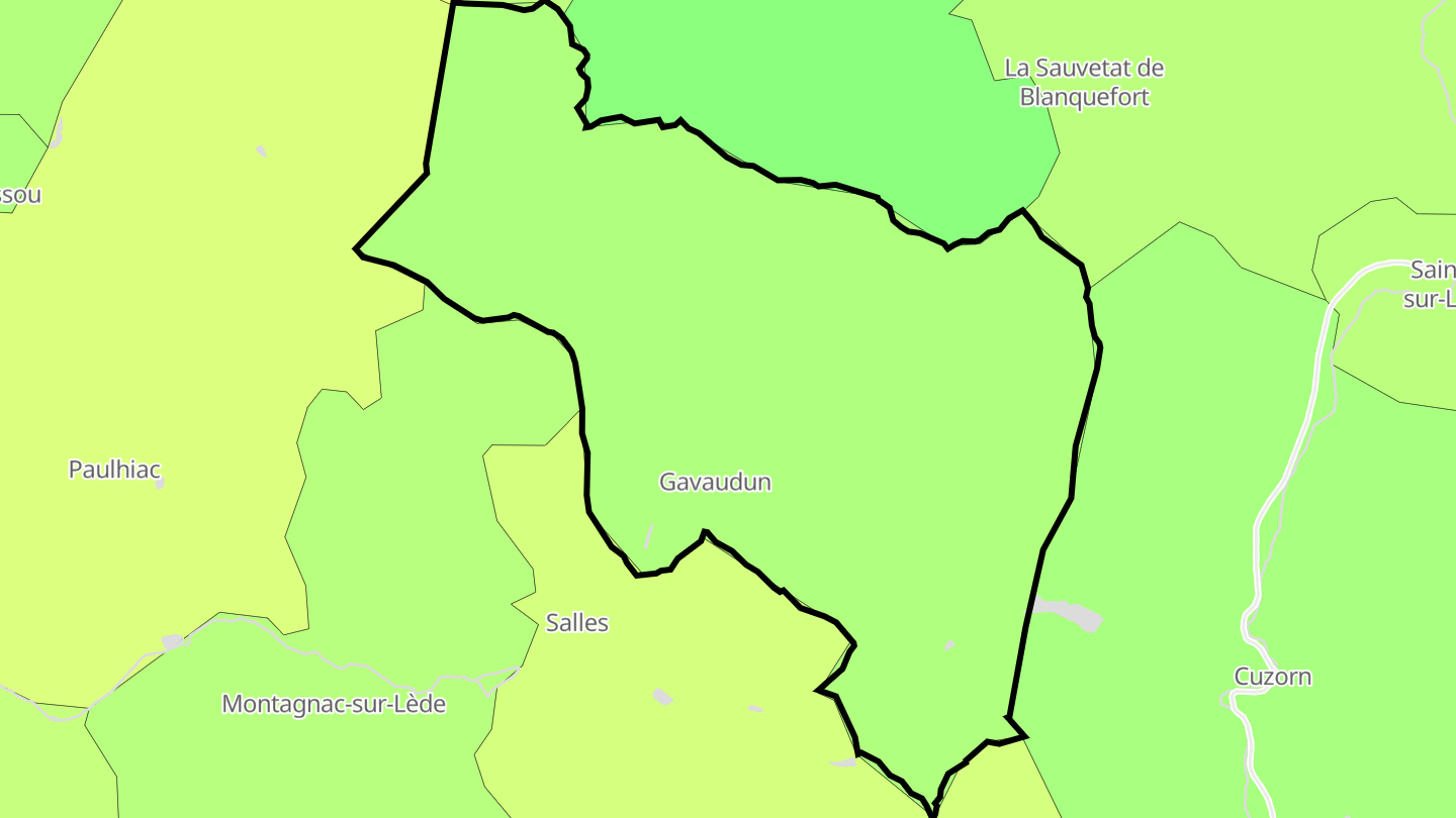 Carte des prix de l'immobilier Gavaudun