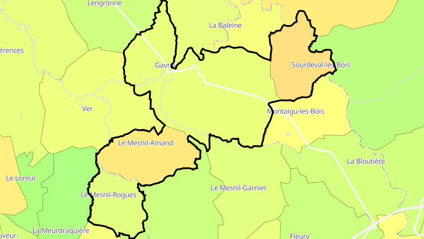 Carte des prix de l'immobilier Gavray-sur-Sienne