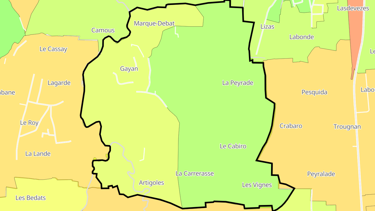 Carte des prix de l'immobilier Gayan