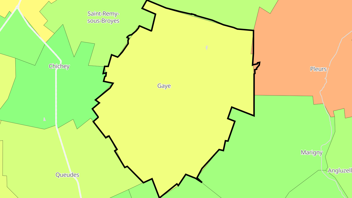 Carte des prix de l'immobilier Gaye