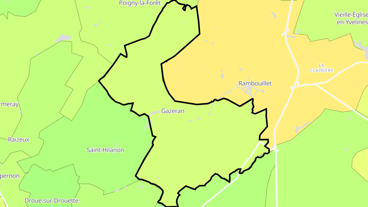 Carte des prix de l'immobilier Gazeran