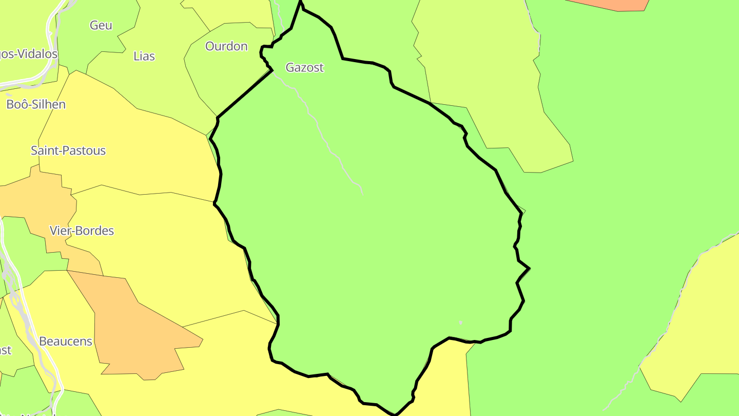 Carte des prix de l'immobilier Gazost