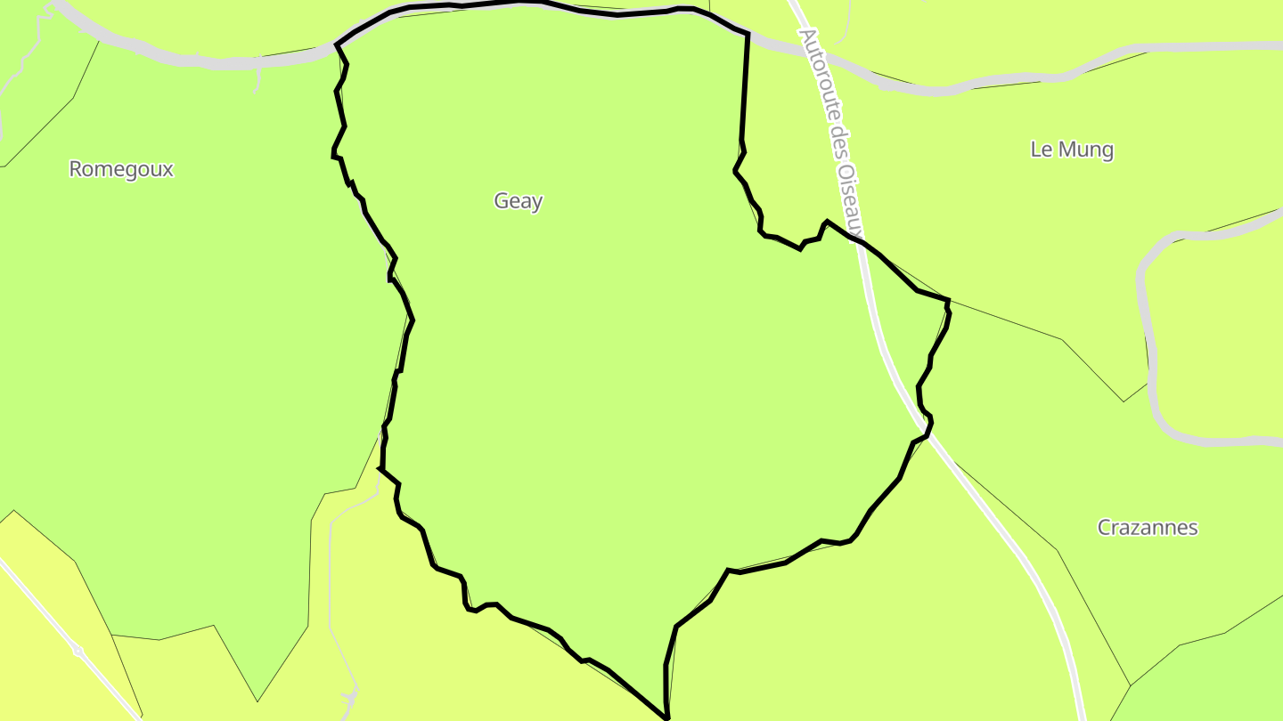 Carte des prix de l'immobilier Geay