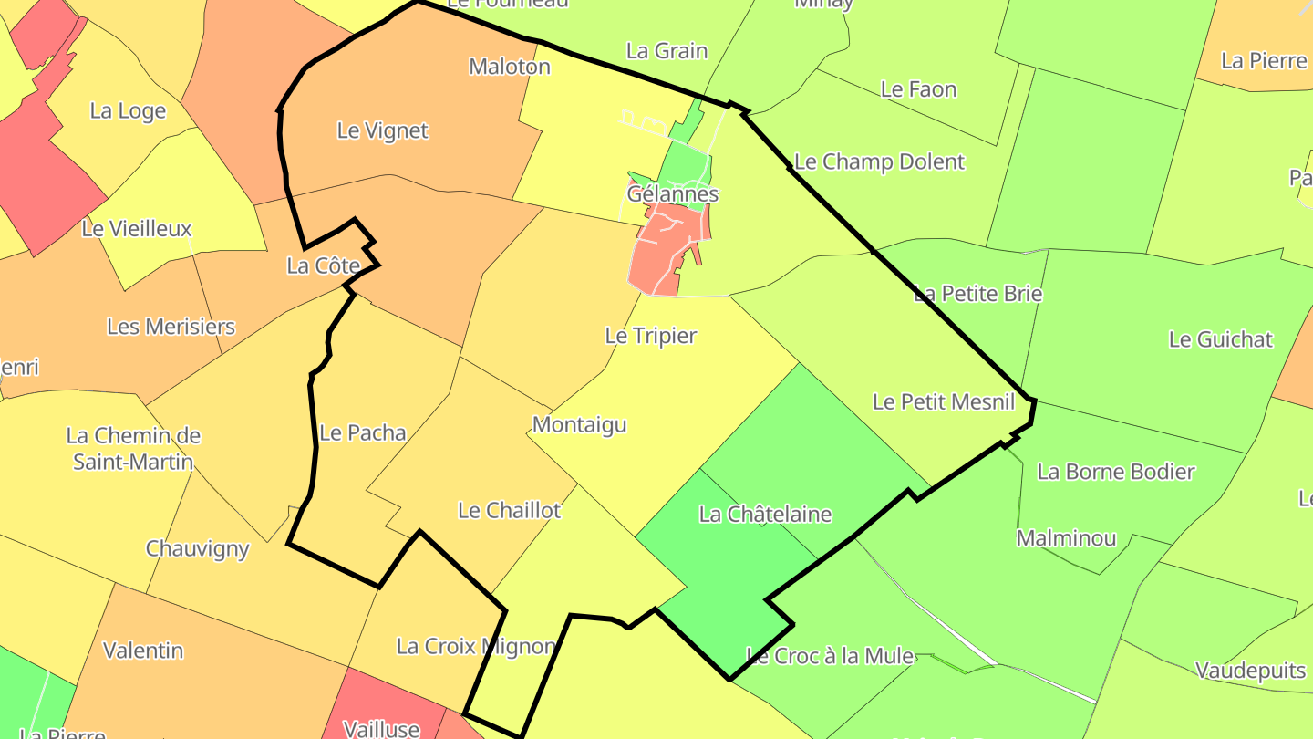 Carte des prix de l'immobilier Gélannes