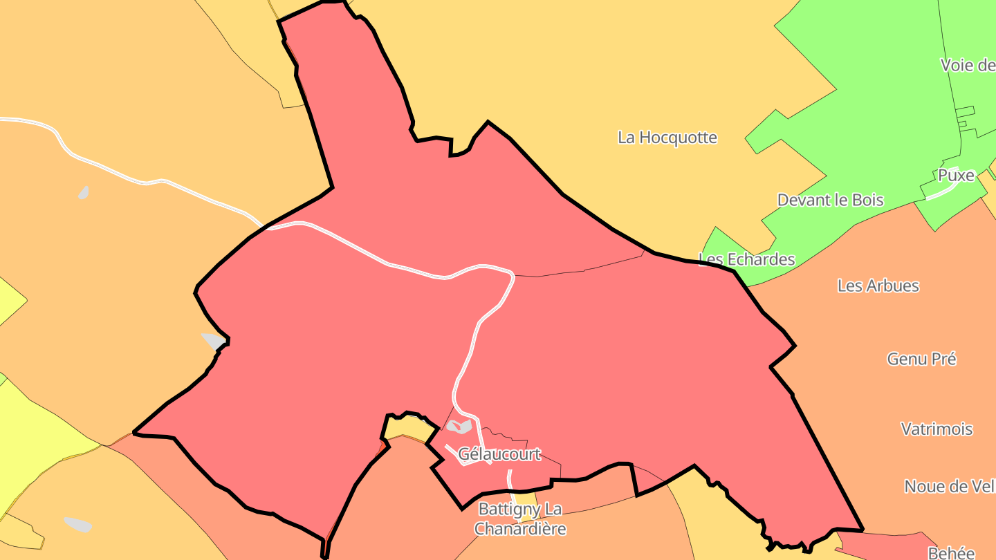 Carte des prix de l'immobilier Gélaucourt