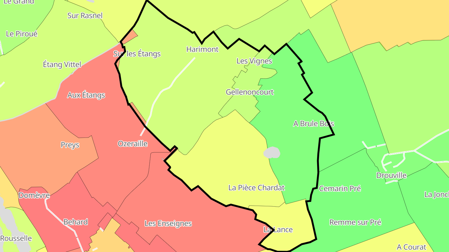 Carte des prix de l'immobilier Gellenoncourt