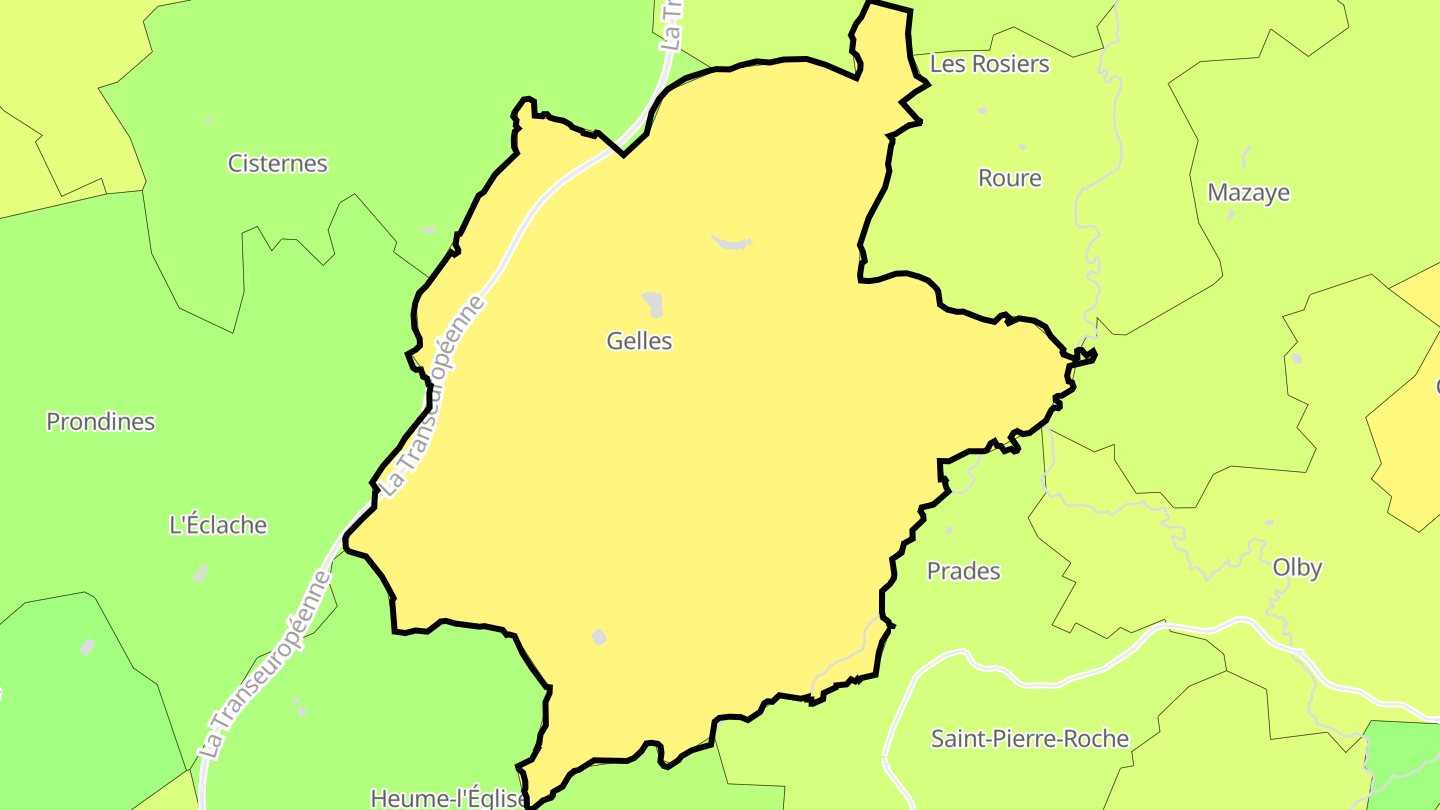 Carte des prix de l'immobilier Gelles