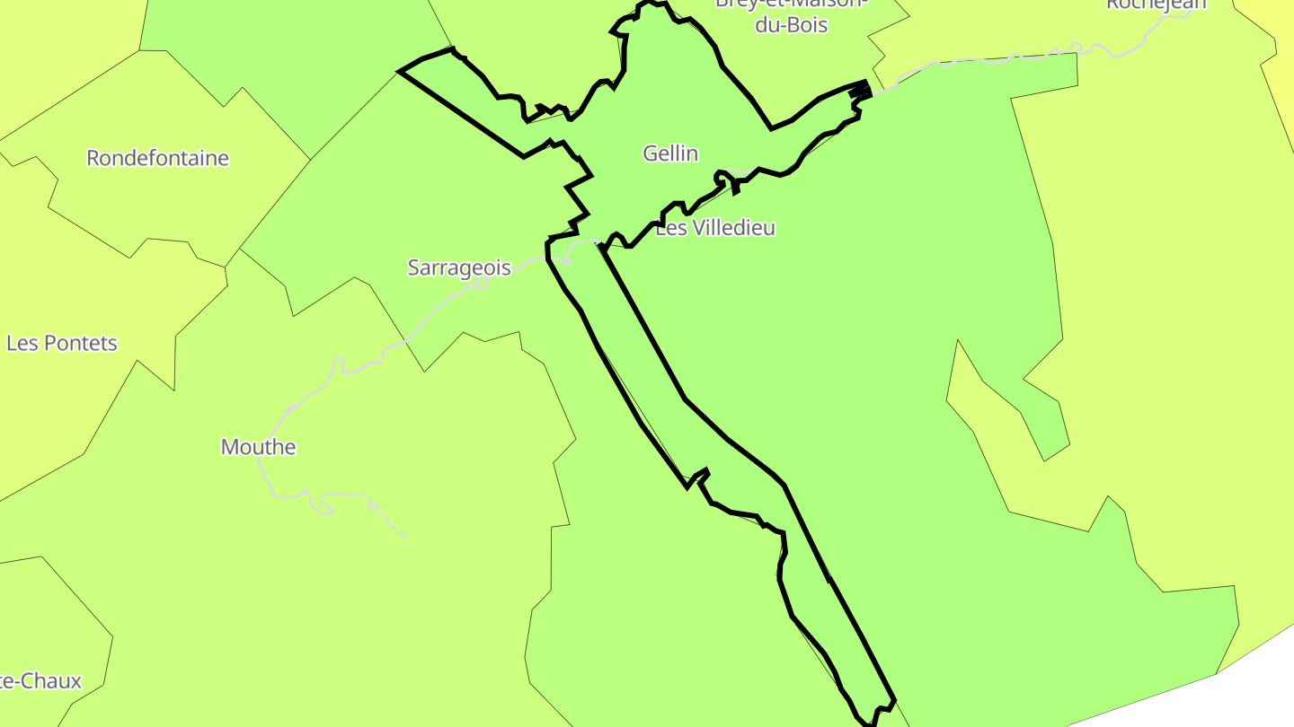 Carte des prix de l'immobilier Gellin