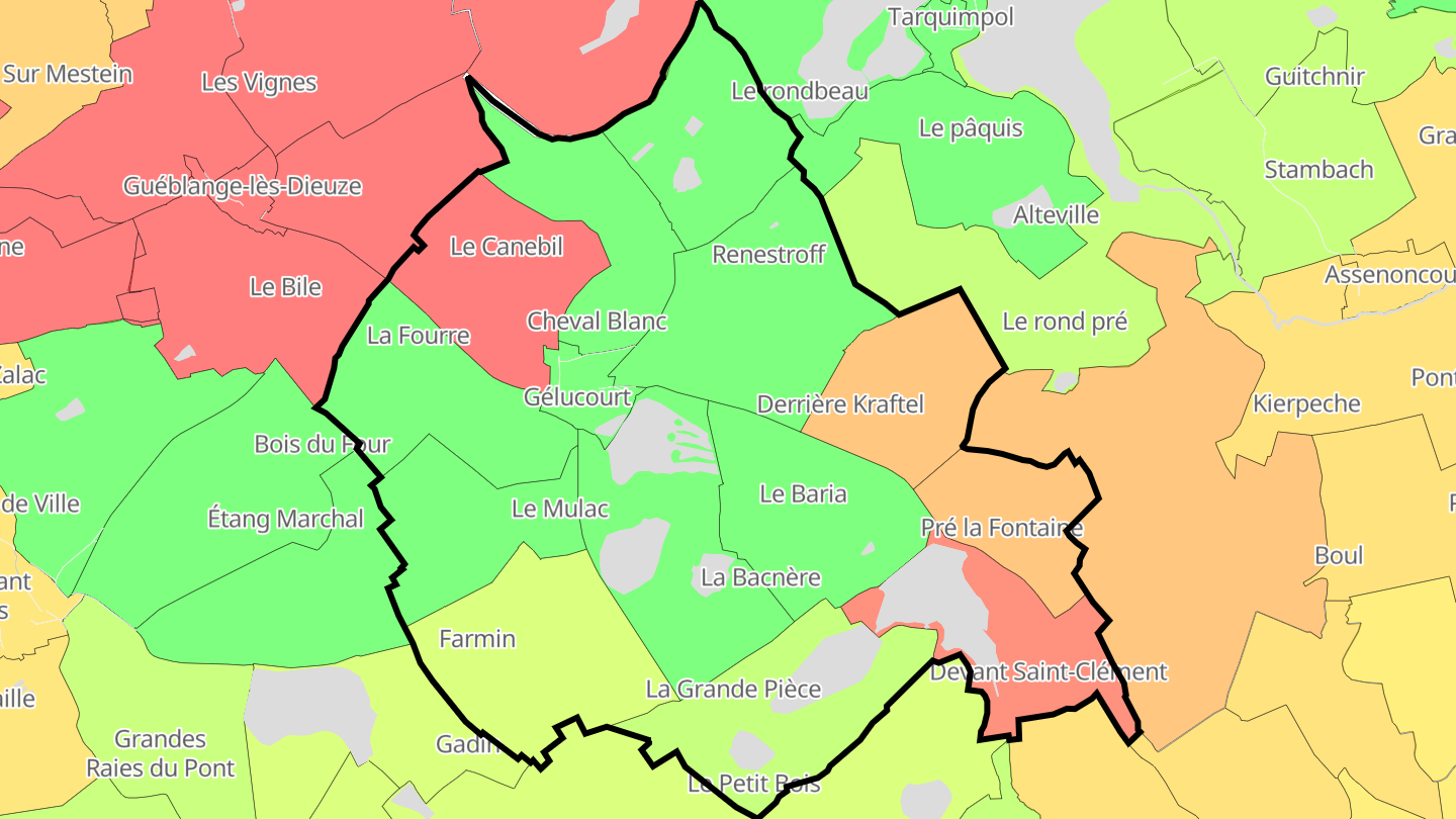 Carte des prix de l'immobilier Gelucourt