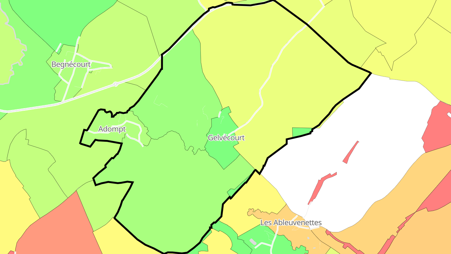 Carte des prix de l'immobilier Gelvécourt-et-Adompt