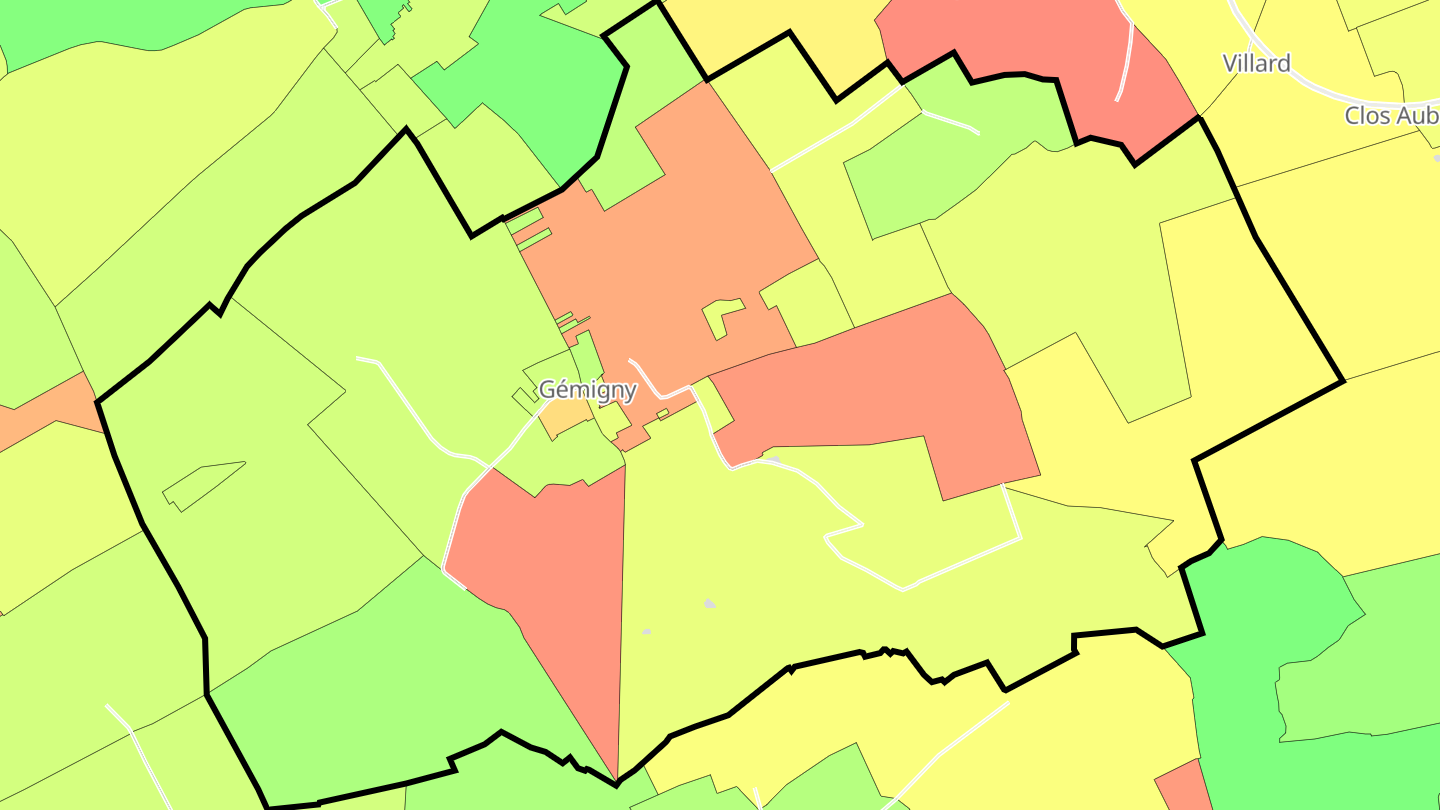 Carte des prix de l'immobilier Gémigny