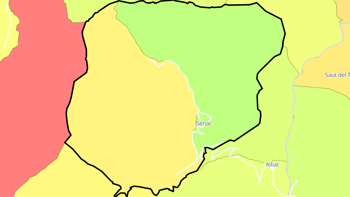 Carte des prix de l'immobilier Génat