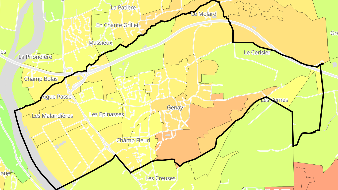 Carte des prix de l'immobilier Genay