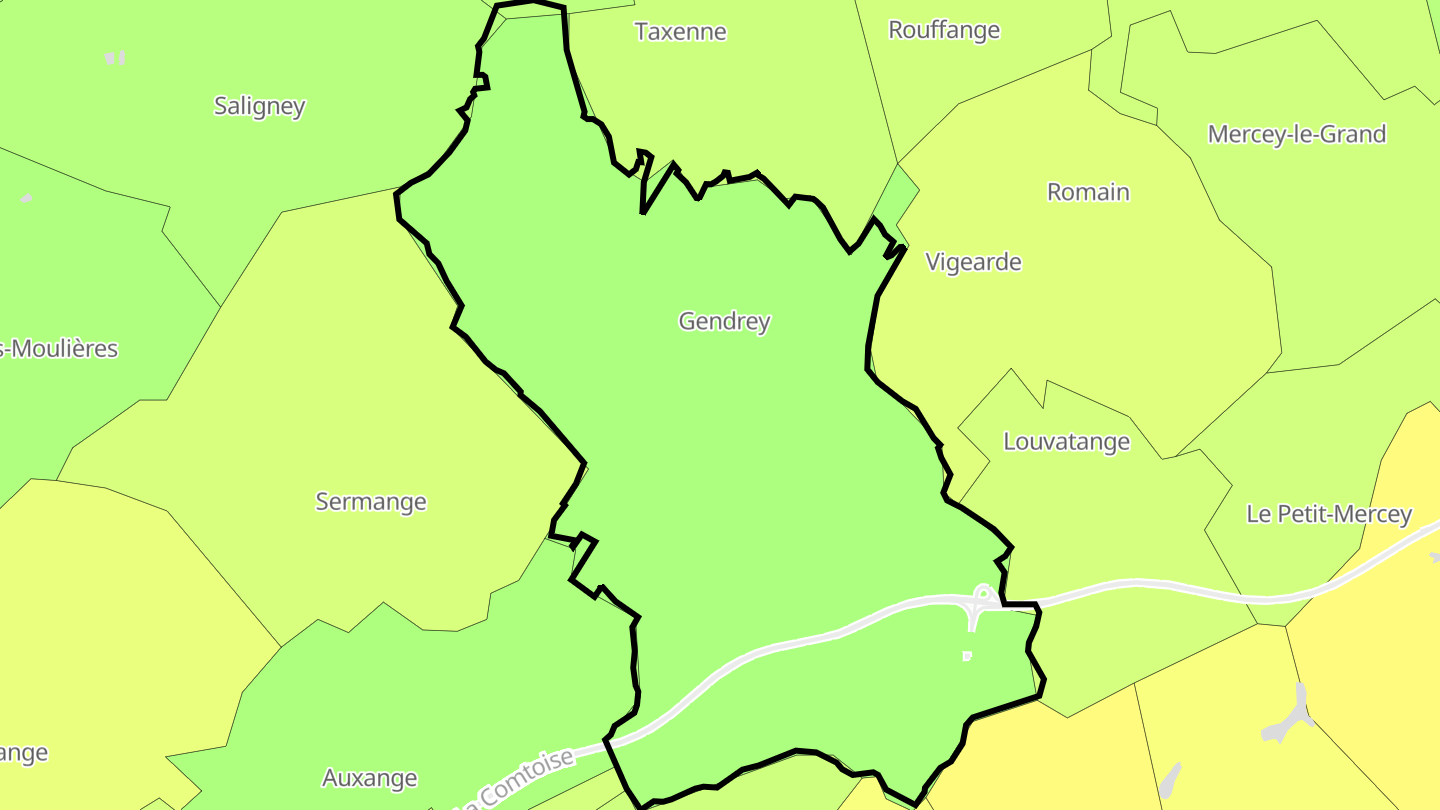 Carte des prix de l'immobilier Gendrey