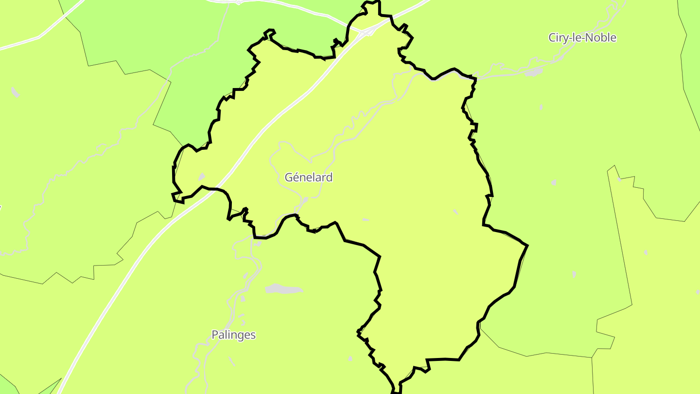 Carte des prix de l'immobilier Génelard