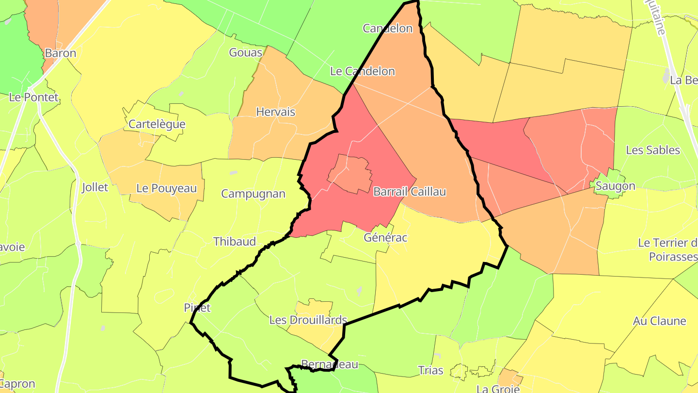 Carte des prix de l'immobilier Générac